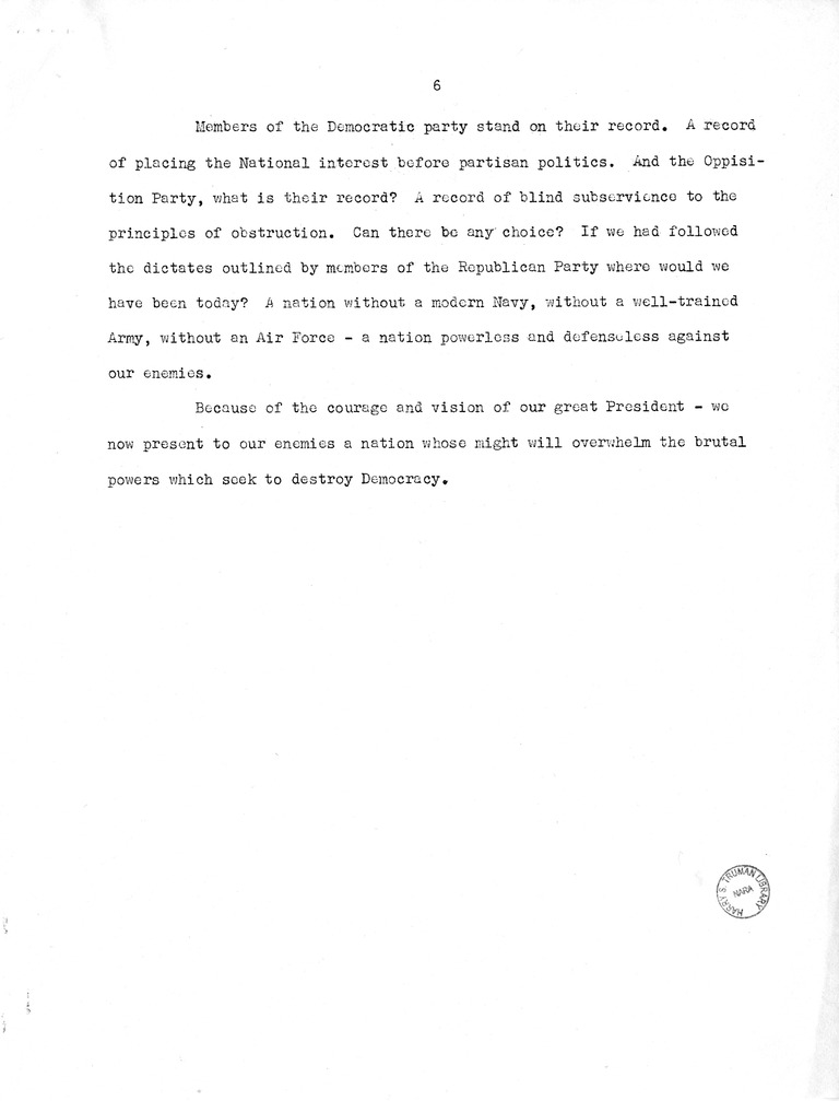 Speech of Senator Harry S. Truman at Lexington, Missouri