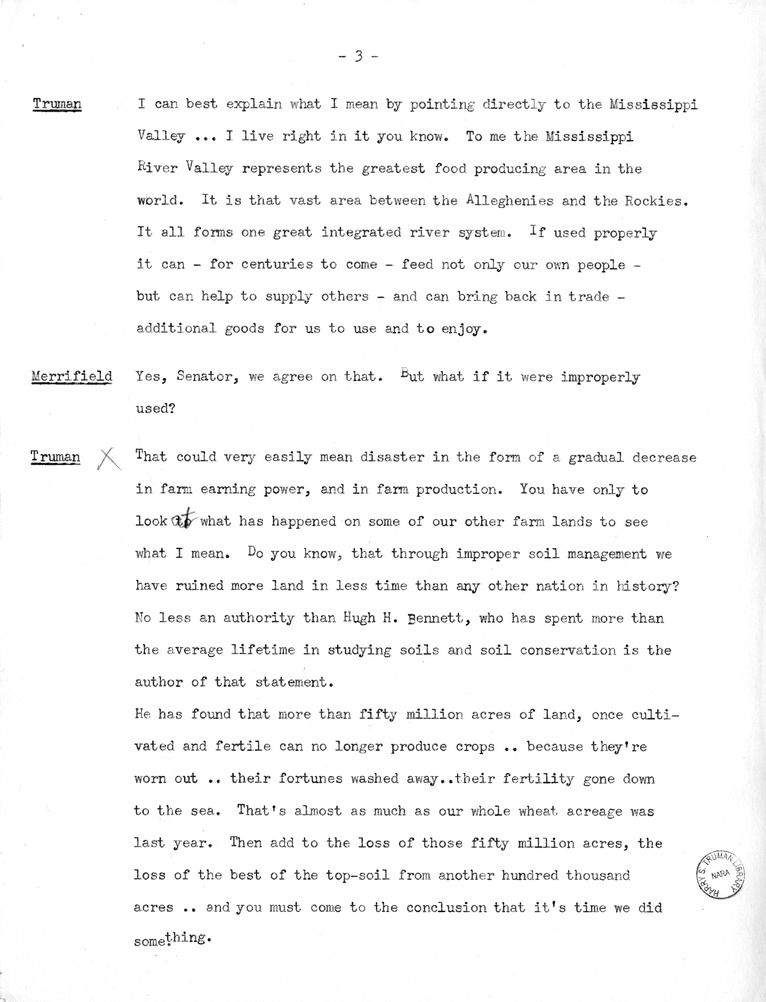 Transcript of Radio Show with Vice Presidential Candidate Harry S. Truman and John Merrifield