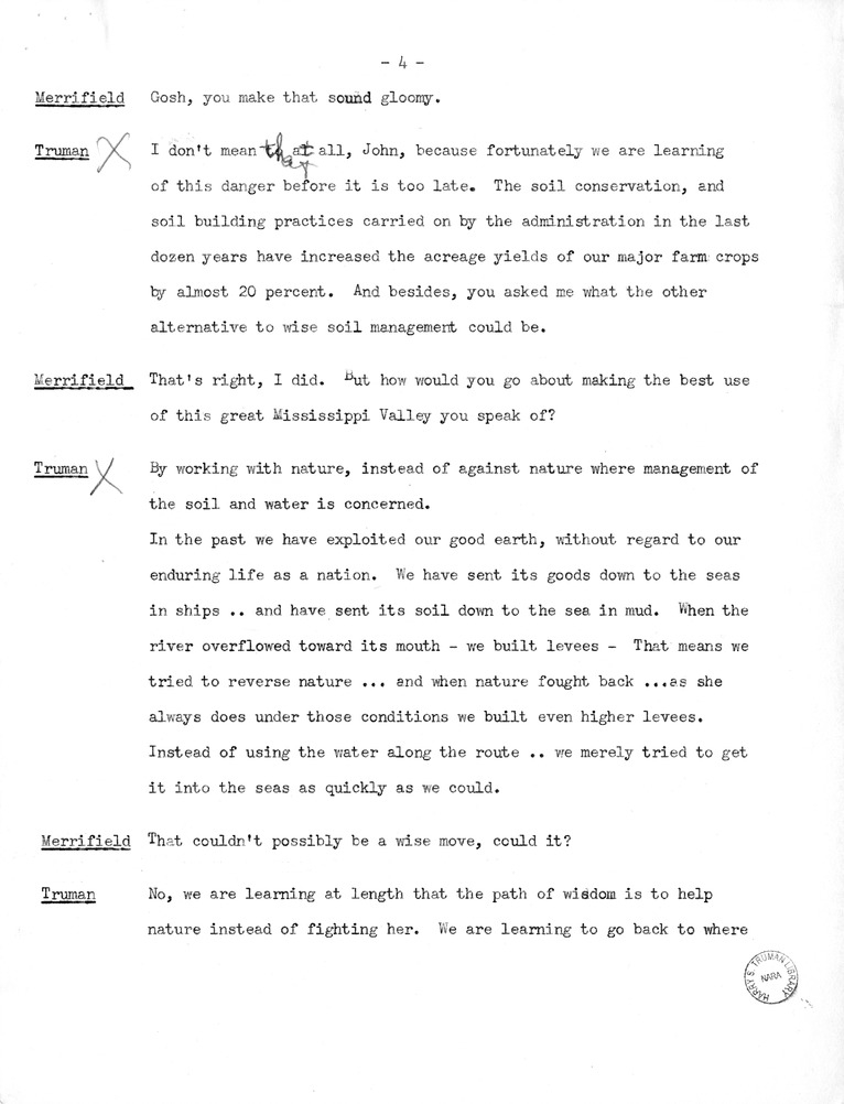 Transcript of Radio Show with Vice Presidential Candidate Harry S. Truman and John Merrifield