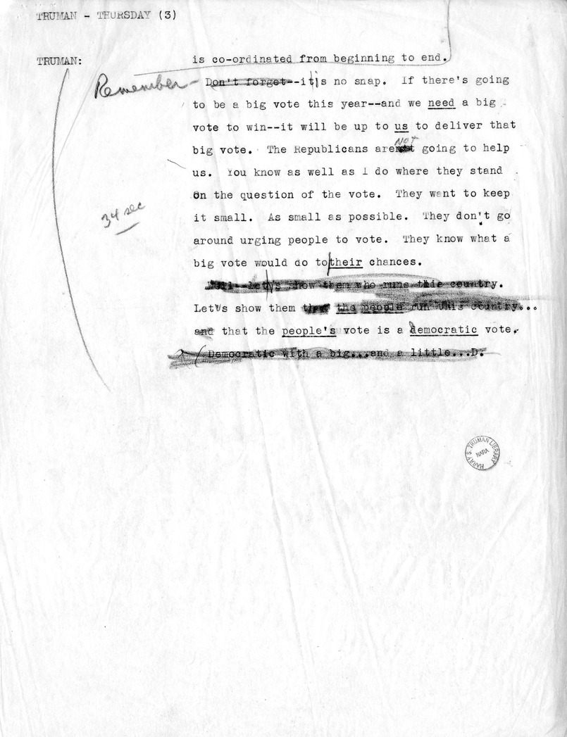 Radio Remarks of Vice Presidential Candidate Harry S. Truman