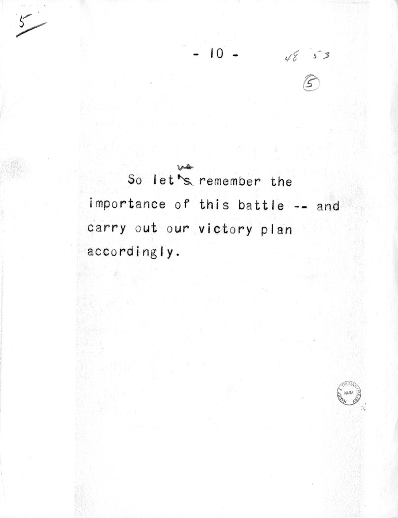 Draft of Radio Remarks of Vice Presidential Candidate Harry S. Truman