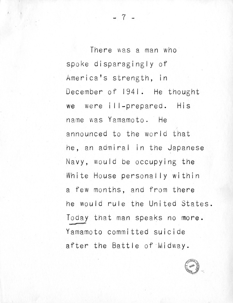 Campaign Speech of Vice Presidential Candidate Harry S. Truman