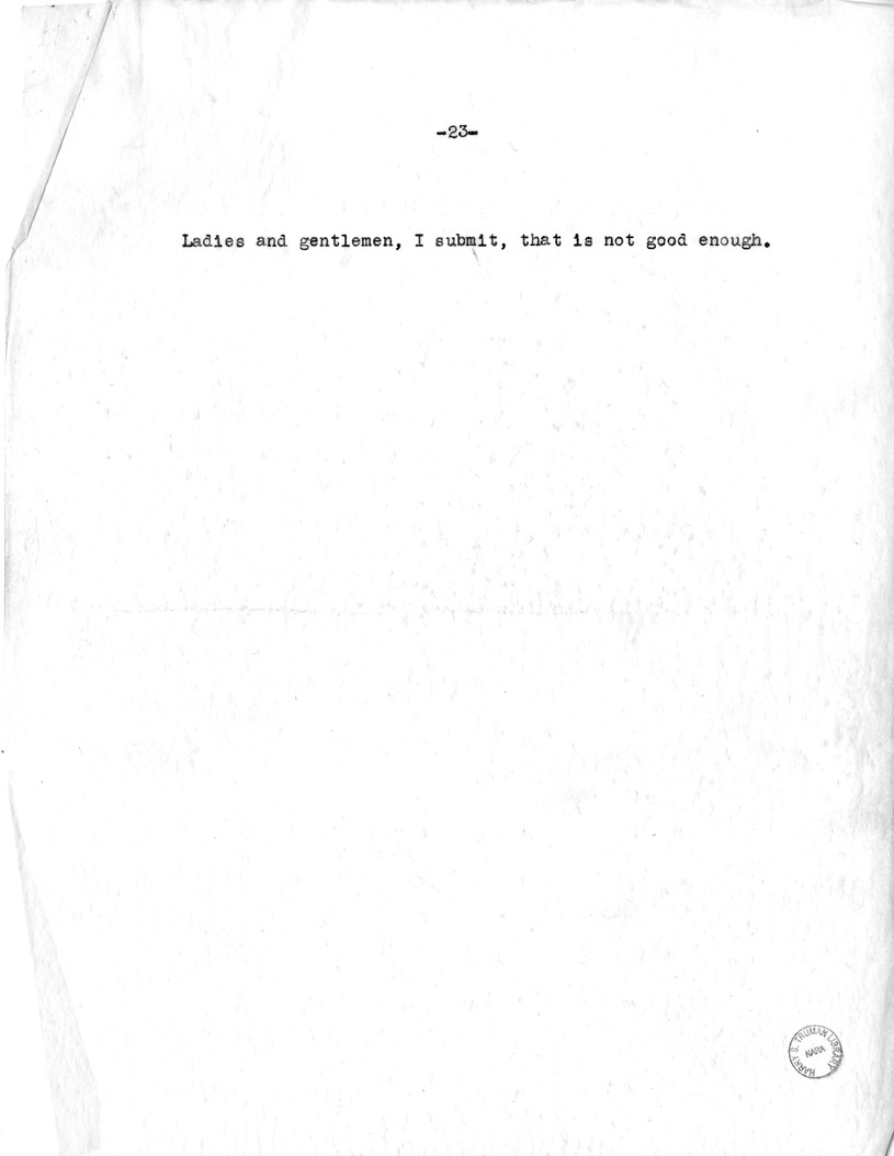 Draft Speech of Senator Harry S. Truman