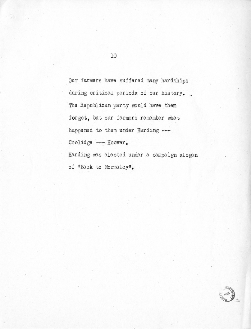 Speech of Senator Harry S. Truman at the American Legion National Convention in Chicago, Illinois