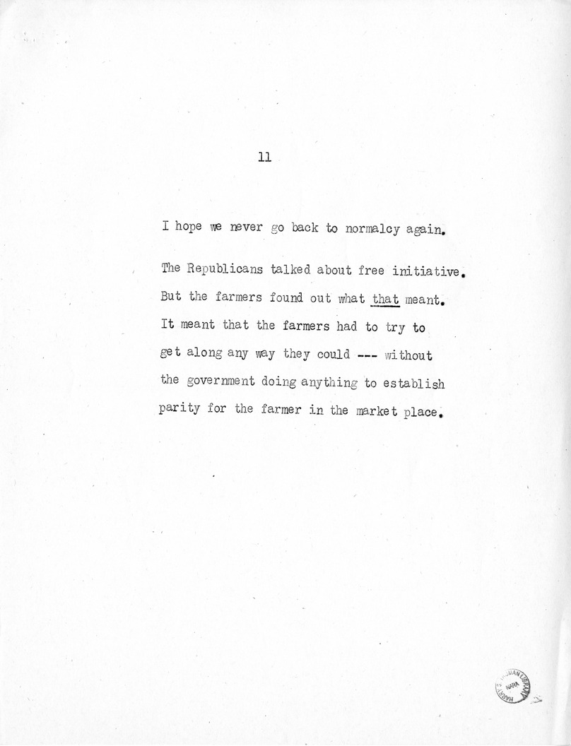 Speech of Senator Harry S. Truman at the American Legion National Convention in Chicago, Illinois