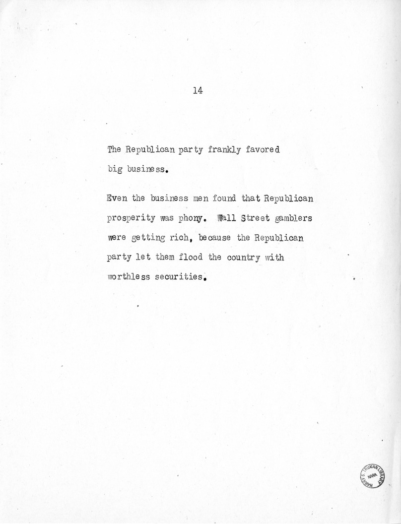 Speech of Senator Harry S. Truman at the American Legion National Convention in Chicago, Illinois