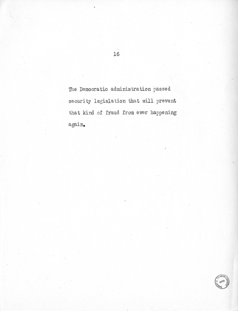Speech of Senator Harry S. Truman at the American Legion National Convention in Chicago, Illinois