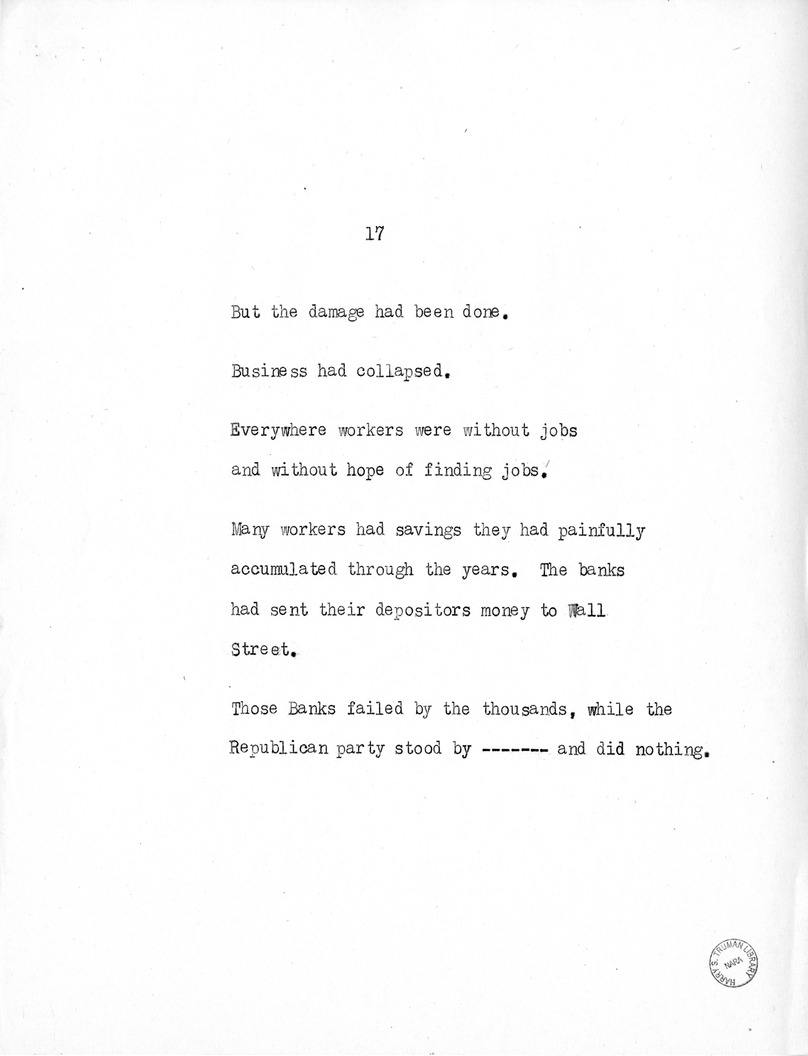 Speech of Senator Harry S. Truman at the American Legion National Convention in Chicago, Illinois