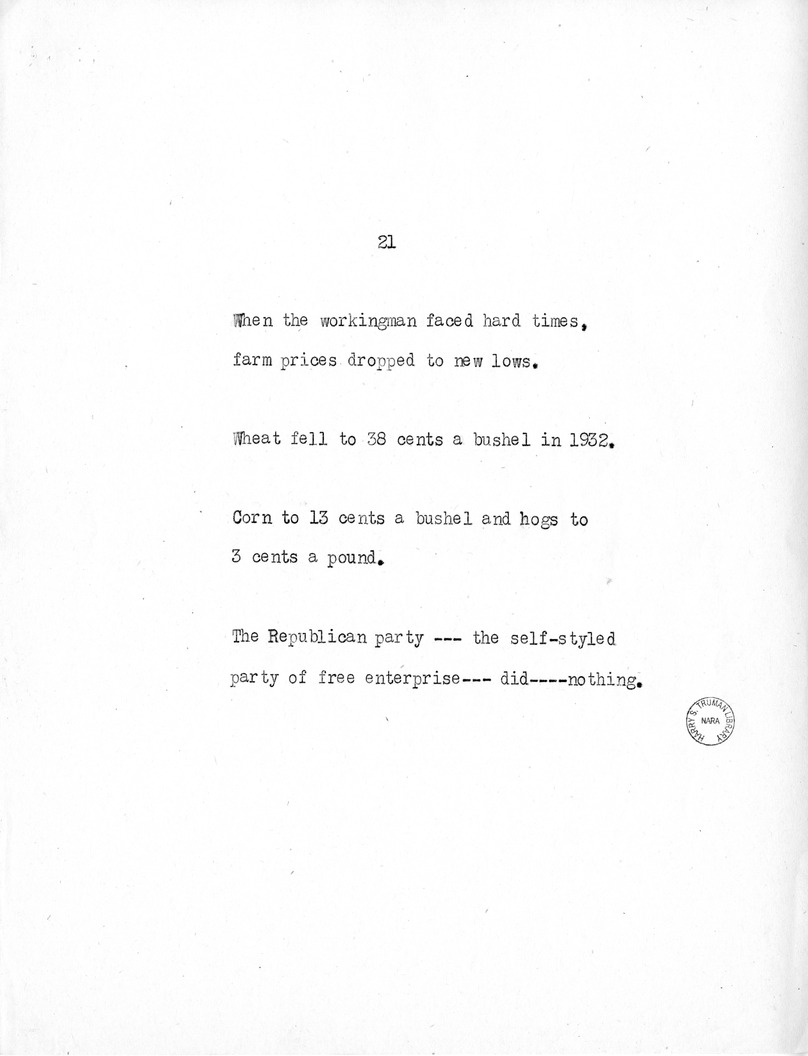 Speech of Senator Harry S. Truman at the American Legion National Convention in Chicago, Illinois