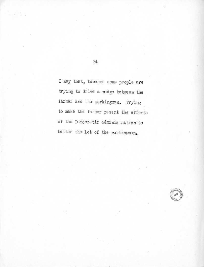 Speech of Senator Harry S. Truman at the American Legion National Convention in Chicago, Illinois