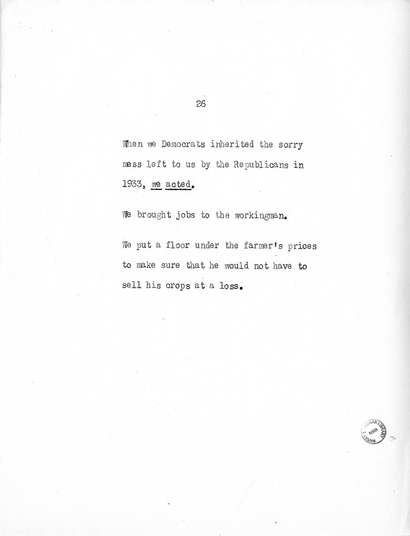 Speech of Senator Harry S. Truman at the American Legion National Convention in Chicago, Illinois