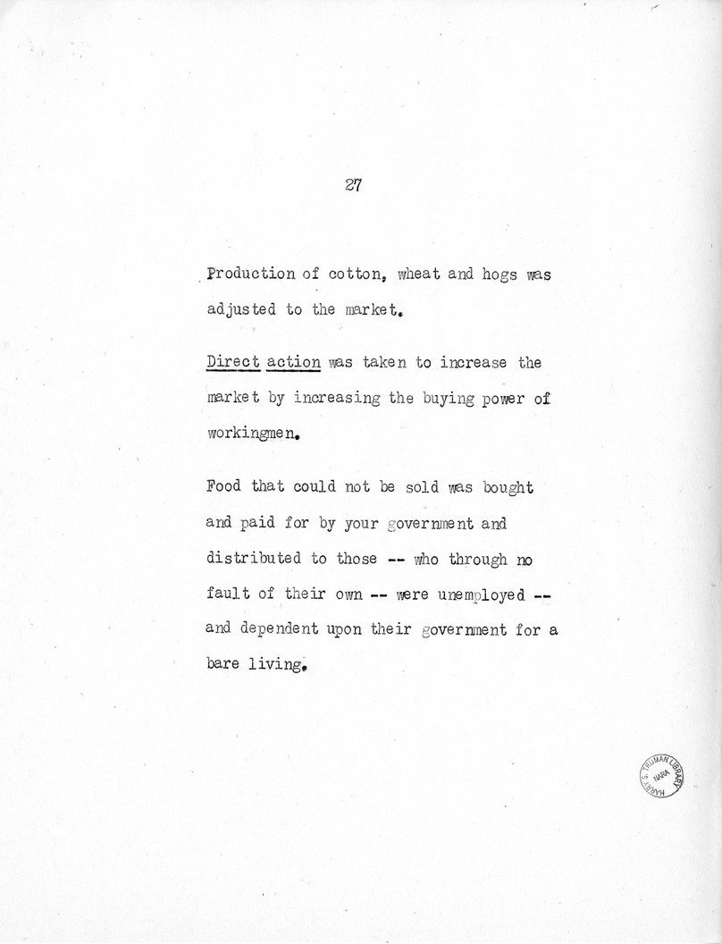 Speech of Senator Harry S. Truman at the American Legion National Convention in Chicago, Illinois