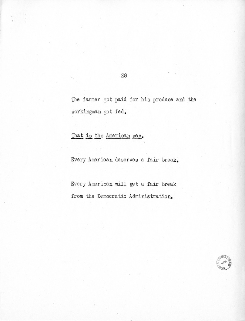 Speech of Senator Harry S. Truman at the American Legion National Convention in Chicago, Illinois