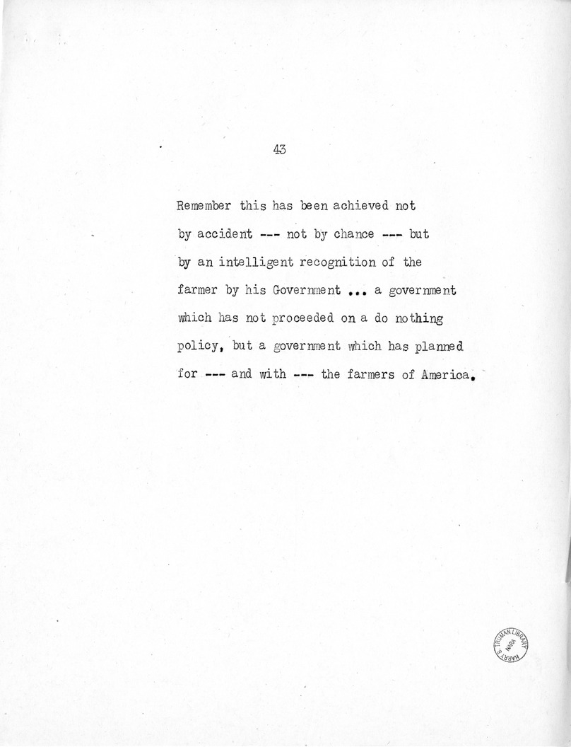 Speech of Senator Harry S. Truman at the American Legion National Convention in Chicago, Illinois