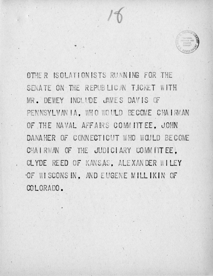 Reading Copy of Speech of Senator Harry S. Truman at Minneapolis, Minnesota
