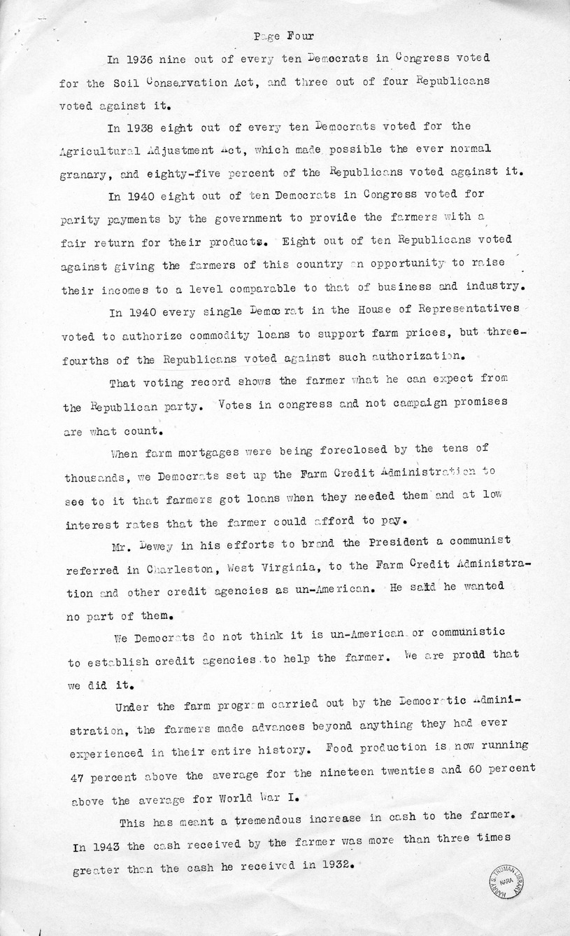 Speech of Senator Harry S. Truman, Democratic Candidate for Vice President, at Peoria, Illinois