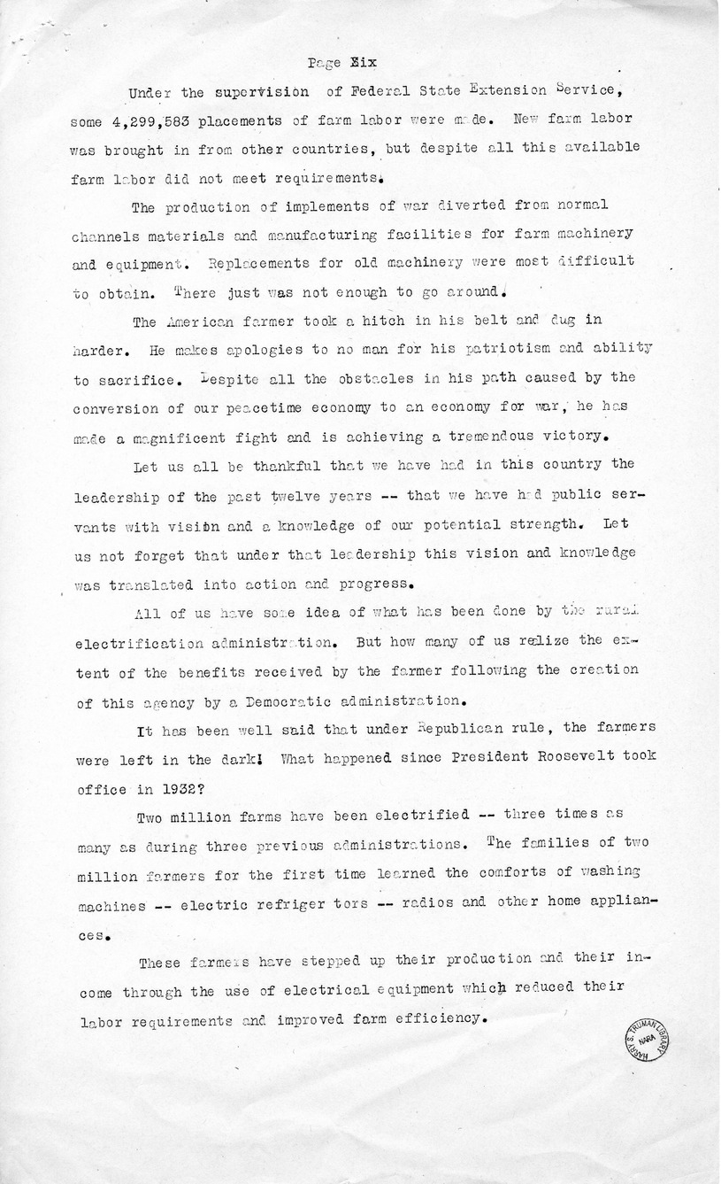 Speech of Senator Harry S. Truman, Democratic Candidate for Vice President, at Peoria, Illinois