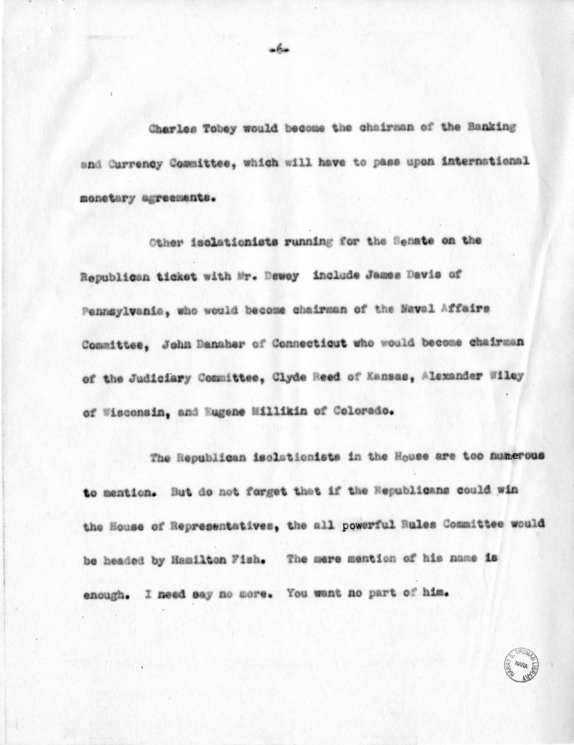 Speech of Senator Harry S. Truman, Democratic Candidate for Vice President, in Minnesota