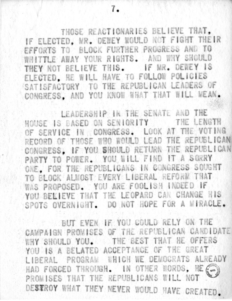 Draft Speech of Senator Harry S. Truman, Democratic Candidate for Vice President, at Pittsburgh, Pennsylvania