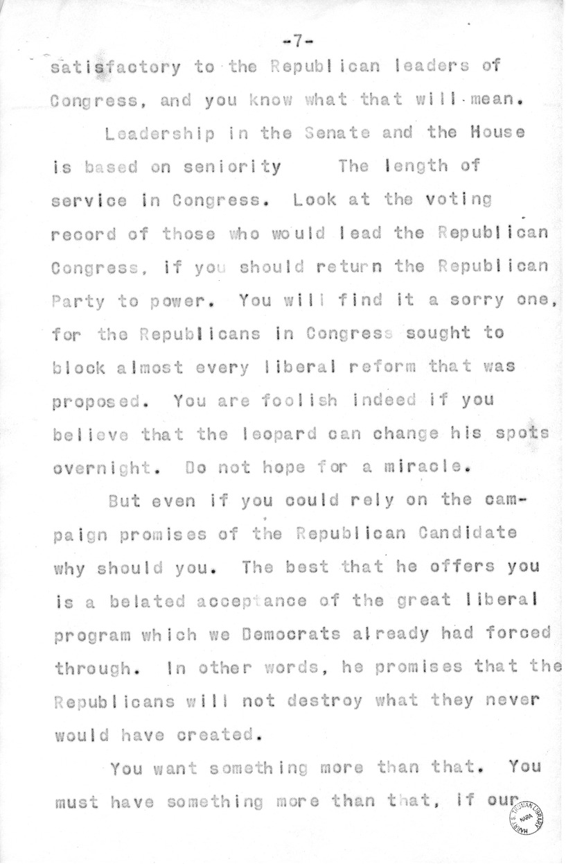 Speech of Senator Harry S. Truman, Democratic Candidate for Vice President, at Pittsburgh, Pennsylvania