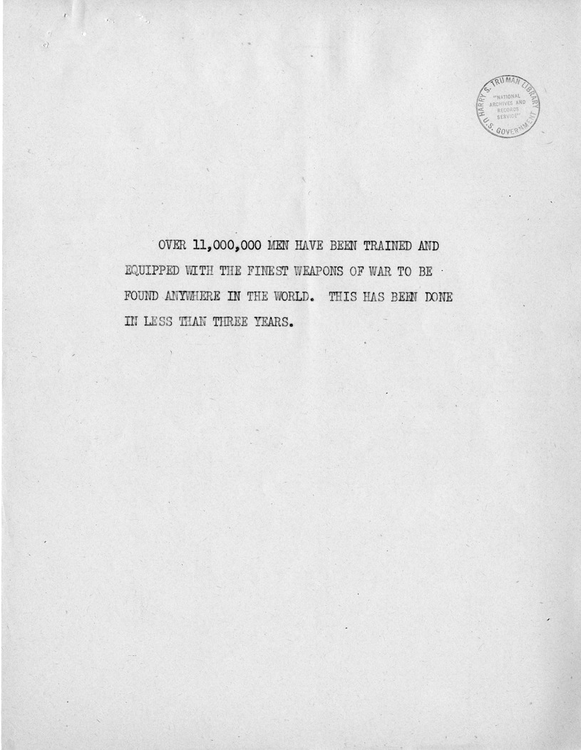 Reading Copy of Speech of Senator Harry S. Truman, Democratic Candidate for Vice President, at Independence, Missouri