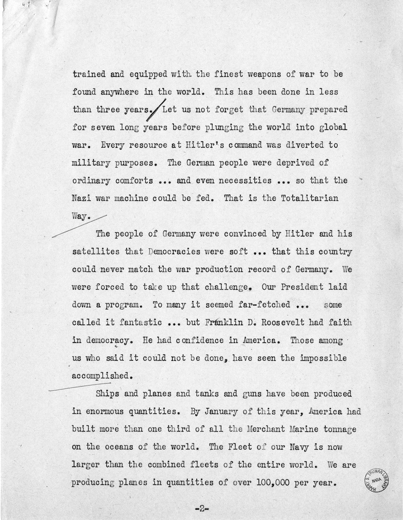 Speech of Senator Harry S. Truman, Democratic Candidate for Vice President, at Independence, Missouri