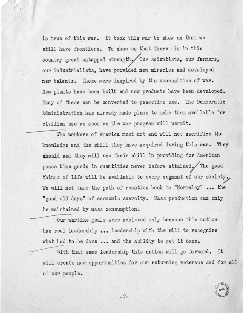 Speech of Senator Harry S. Truman, Democratic Candidate for Vice President, at Independence, Missouri
