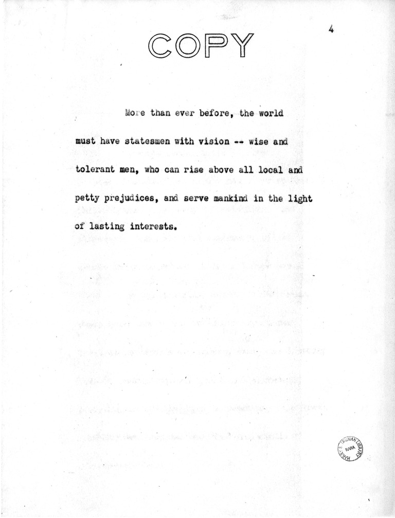 Address of Vice President Harry S. Truman in Philadelphia, Pennsylvania