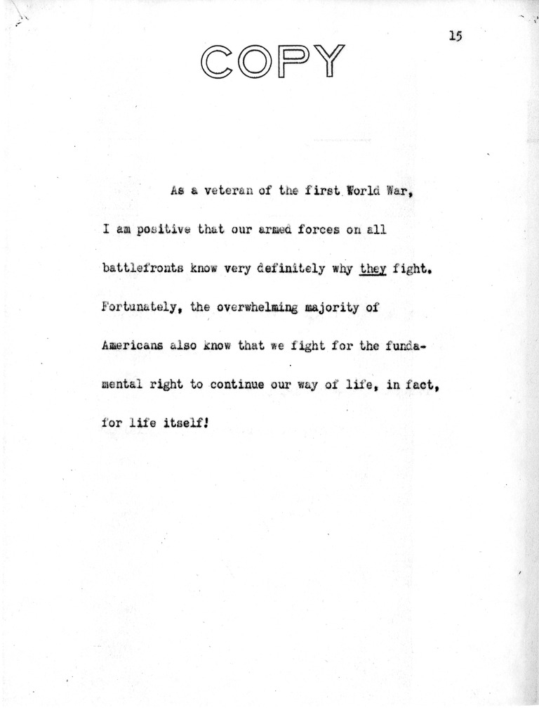 Address of Vice President Harry S. Truman in Philadelphia, Pennsylvania