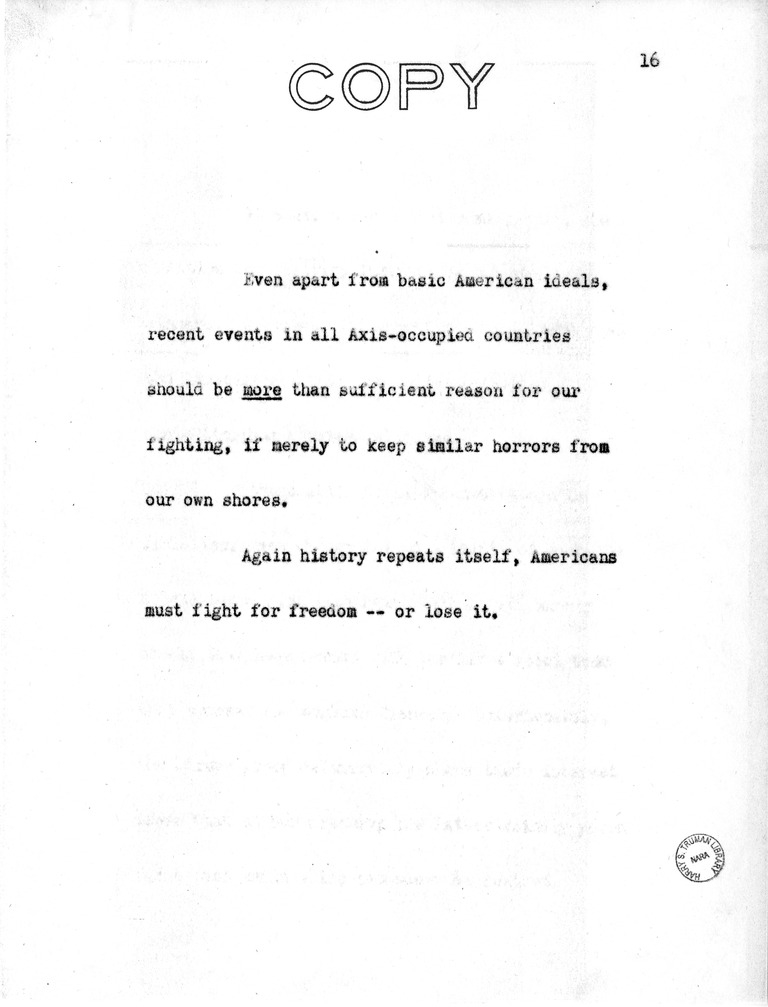 Address of Vice President Harry S. Truman in Philadelphia, Pennsylvania