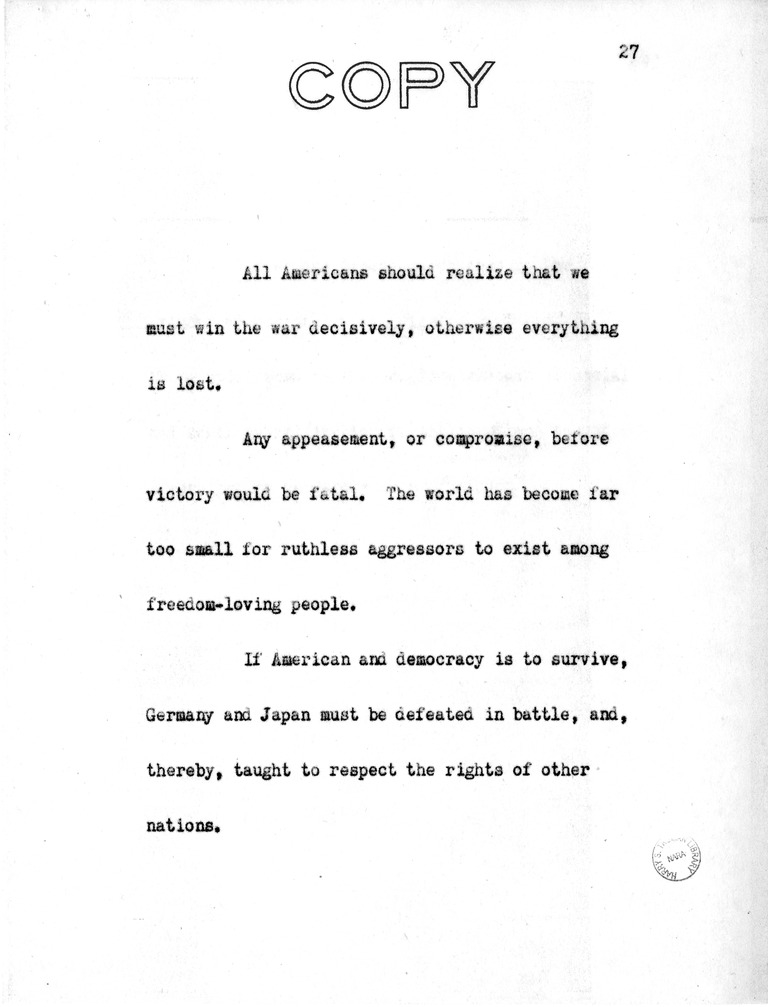 Address of Vice President Harry S. Truman in Philadelphia, Pennsylvania