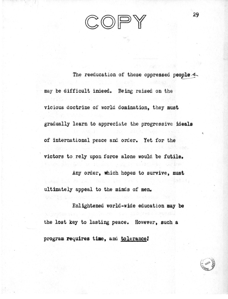 Address of Vice President Harry S. Truman in Philadelphia, Pennsylvania