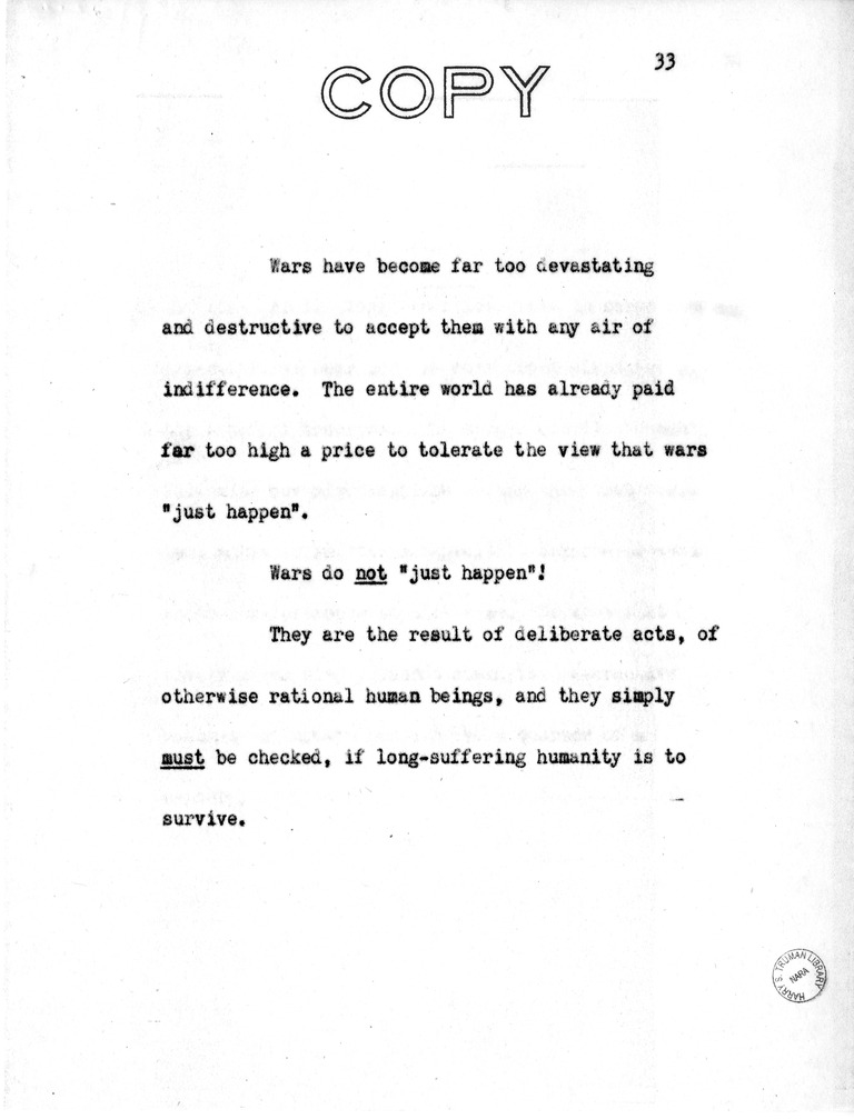 Address of Vice President Harry S. Truman in Philadelphia, Pennsylvania