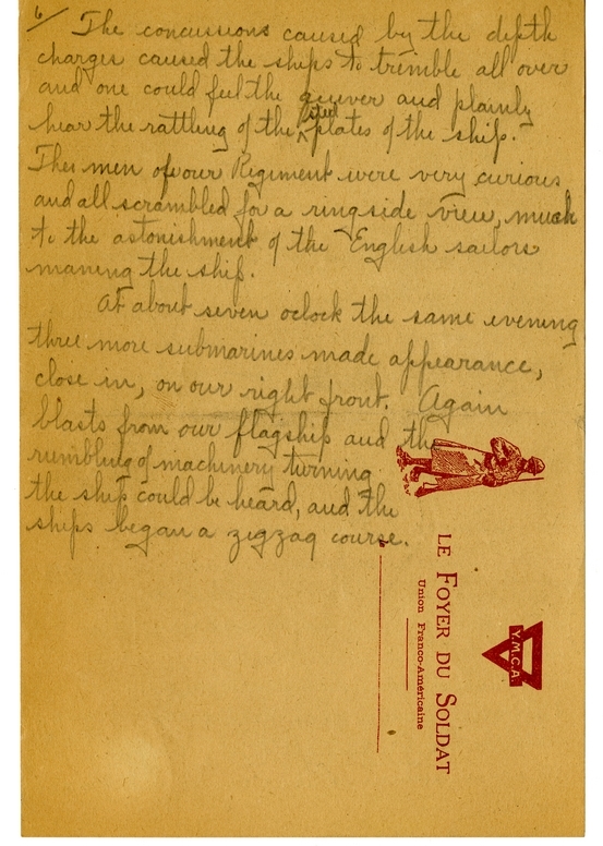 Handwritten World War I Notes of Verne Chaney, Sr.