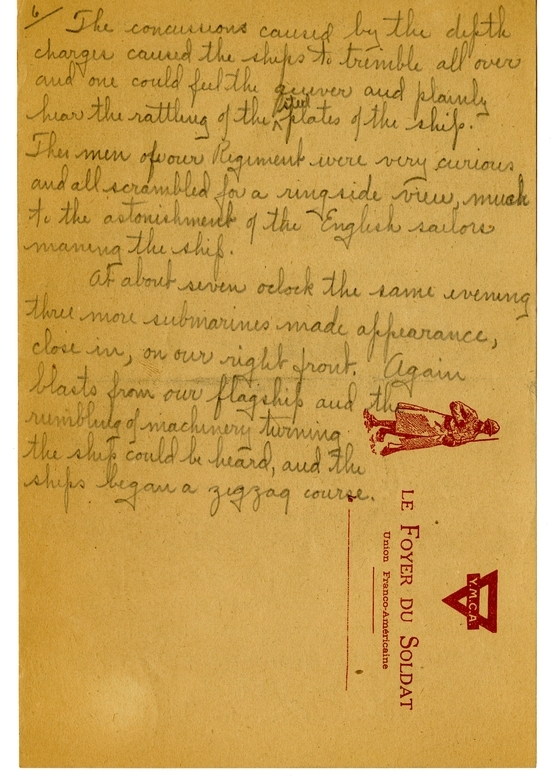 Handwritten World War I Notes of Verne Chaney, Sr.