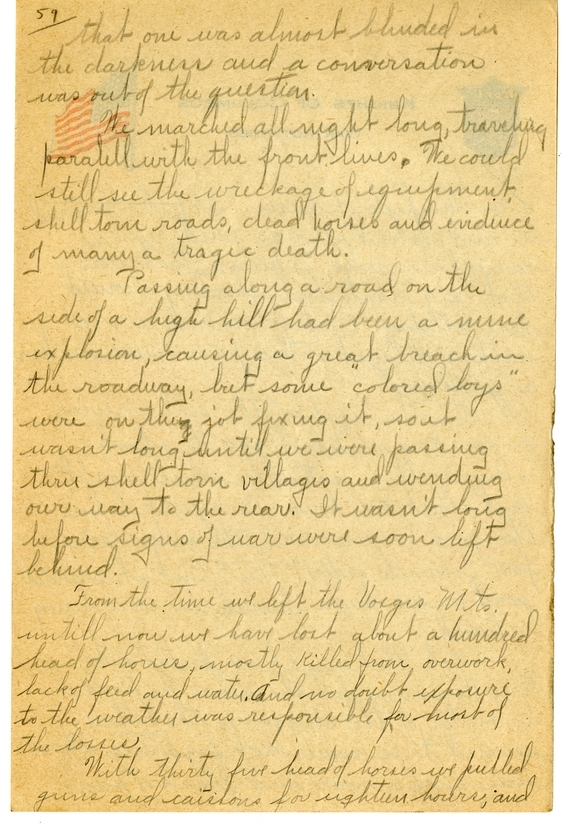 Handwritten World War I Notes of Verne Chaney, Sr.