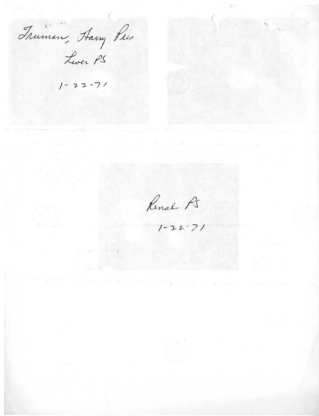 Radioisotope Report for Former President Harry S. Truman