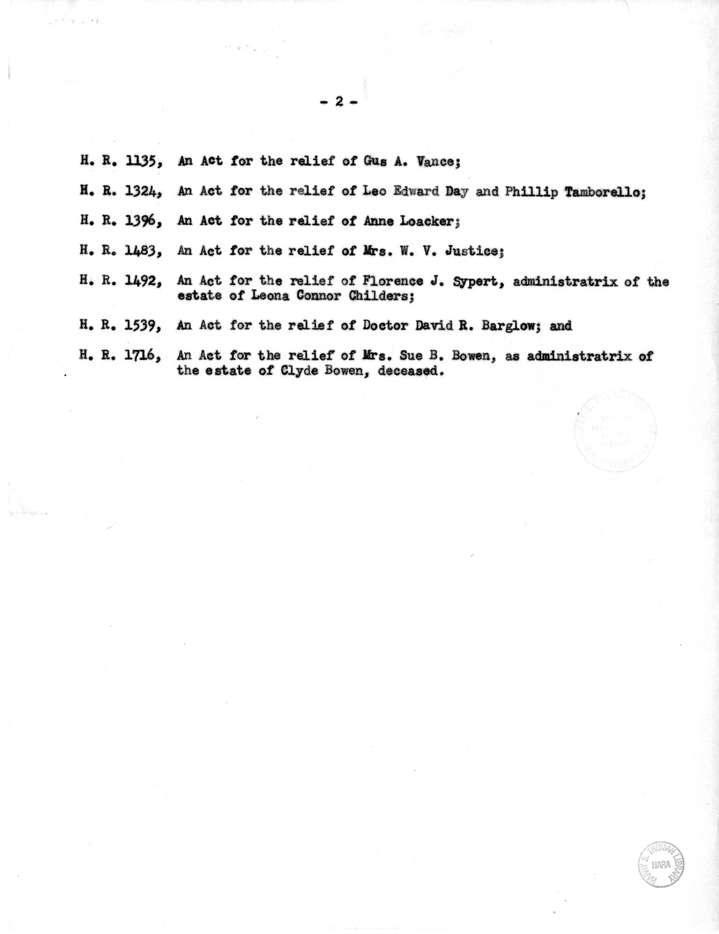 Memorandum for the File