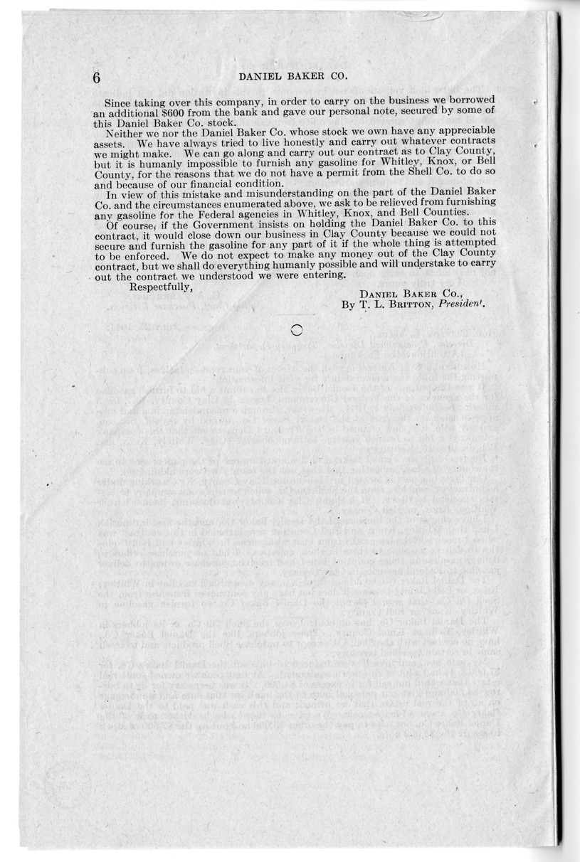 Memorandum from Harold D. Smith to M. C. Latta, H. R. 1676, for the Relief of the Daniel Baker Company of Manchester, Kentucky, with Attachments