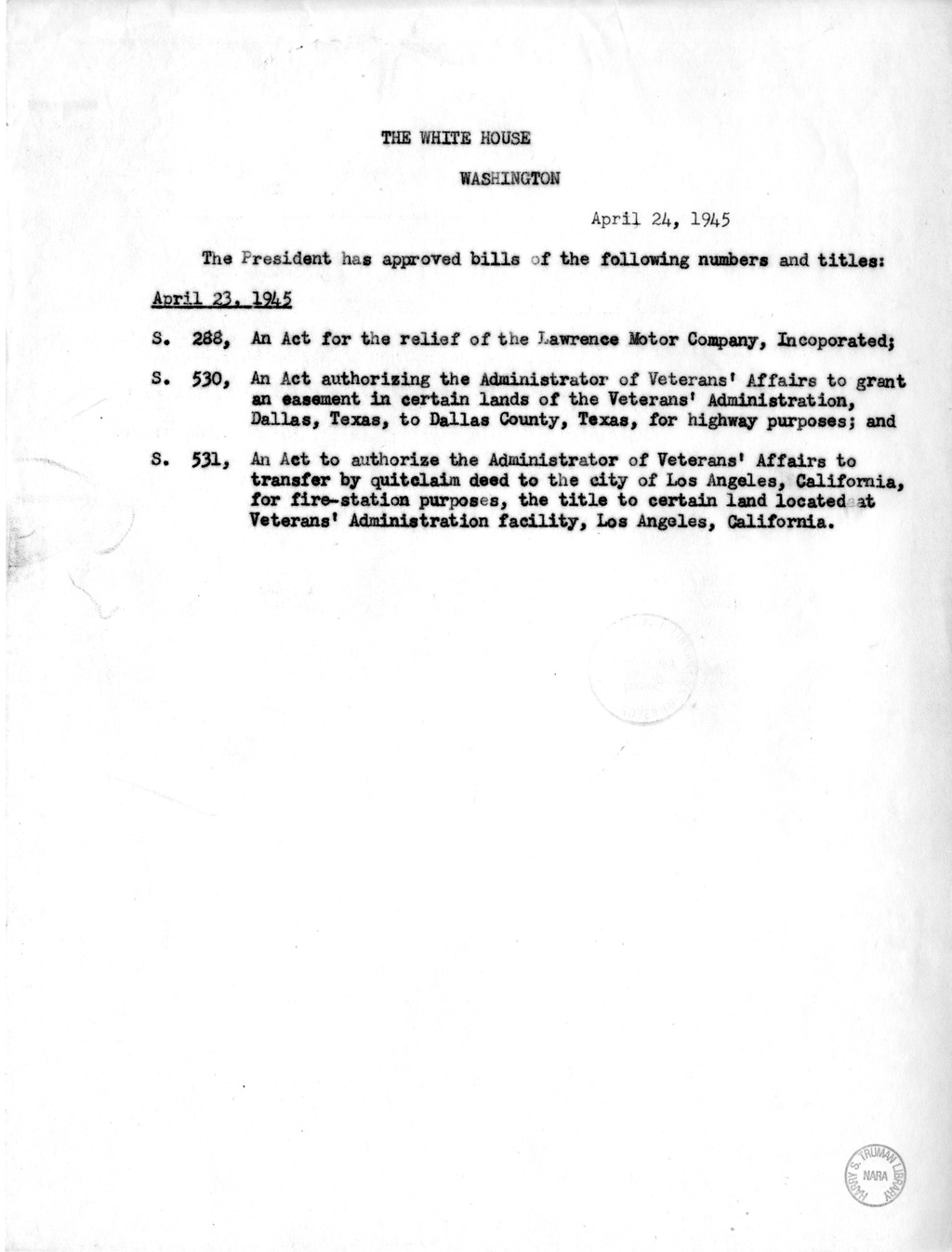 Memorandum for the File