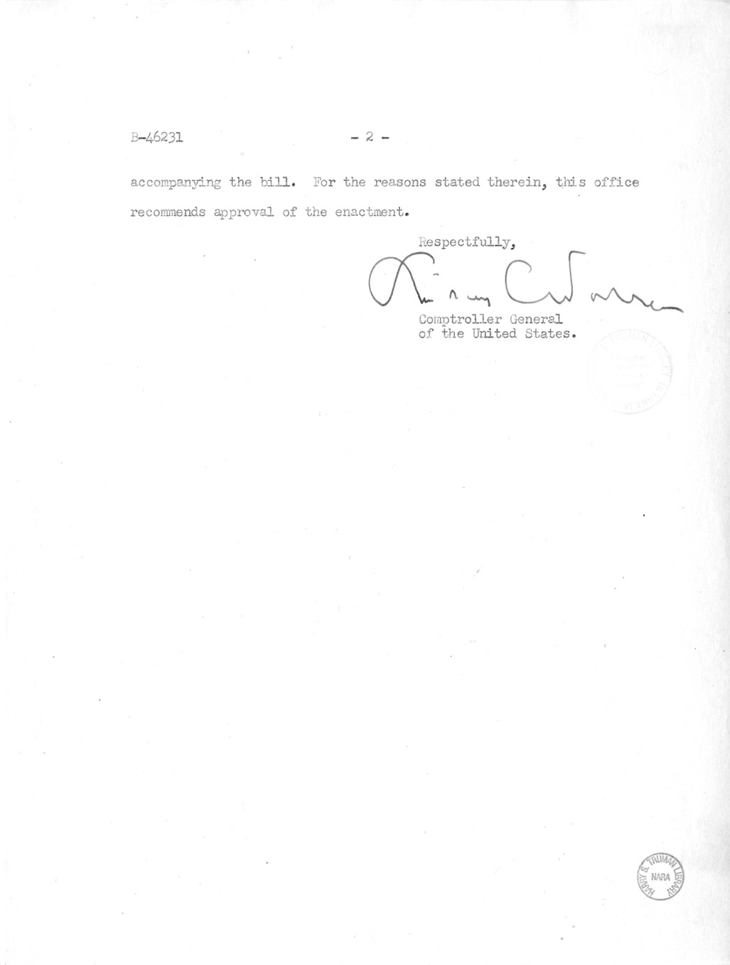 Memorandum from Frederick J. Bailey to M. C. Latta, S. 514, For the Relief of the Baldwin Brothers Paving Company, with Attachments