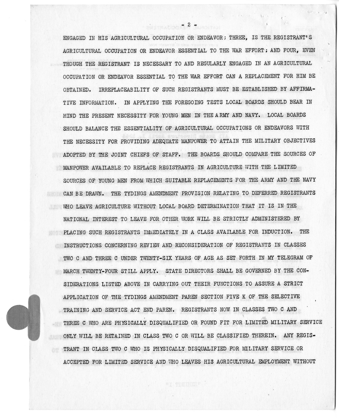 Memorandum from Harold D. Smith to M. C. Latta, H.R. 106, To Amend a Section of the Selective Training and Service Act of 1940, with Attachments