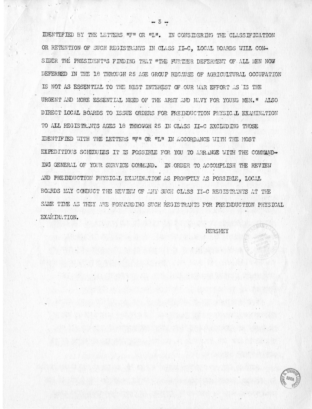 Memorandum from Harold D. Smith to M. C. Latta, H.R. 106, To Amend a Section of the Selective Training and Service Act of 1940, with Attachments