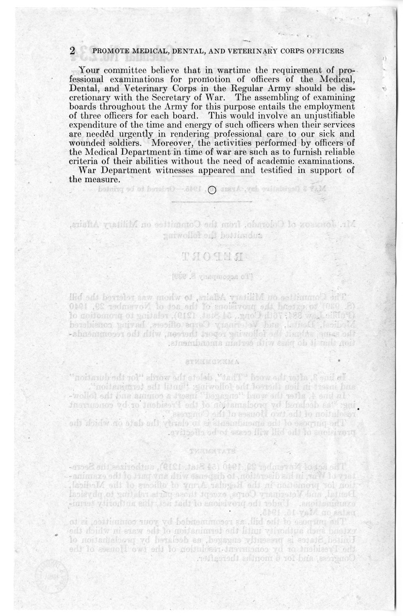 Memorandum from Frederick J. Bailey to M. C. Latta, H. R. 3070, to Extend Provision of Public Law 884, Seventy-sixth Congress, with Attachments