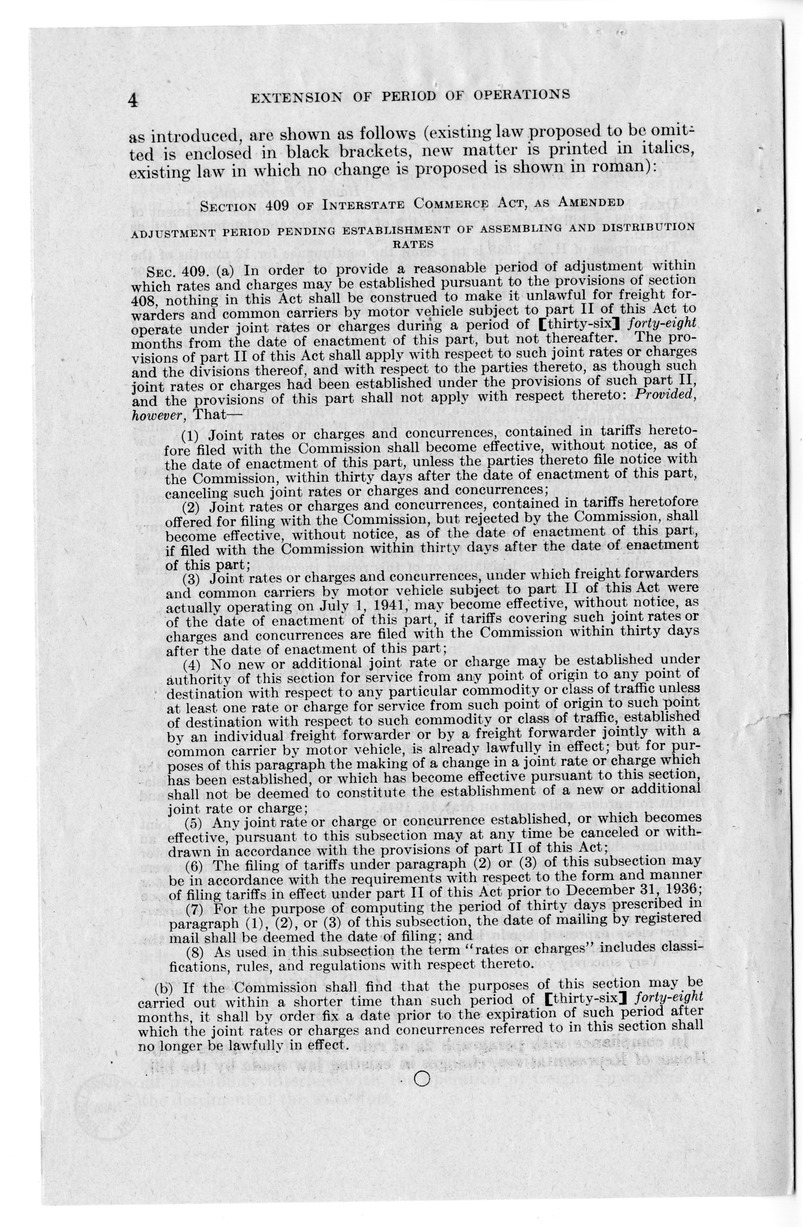Memorandum from Harold D. Smith to M. C. Latta, H.R. 3038, To Amend Section 409 of the Interstate Commerce Act, with Attachments