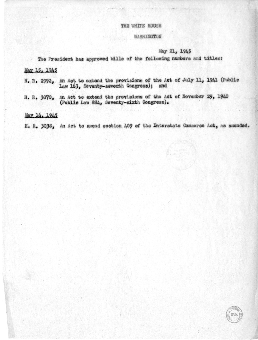 Memorandum for the File