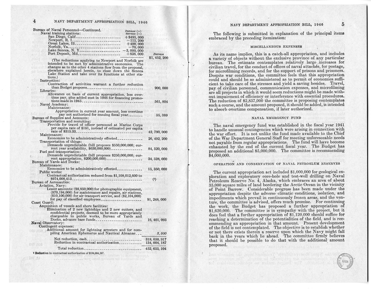 Memorandum from Harold D. Smith to M.C. Latta, H.R. 2907, Making Appropriations for the Navy Department and the Naval Service, with Attachments