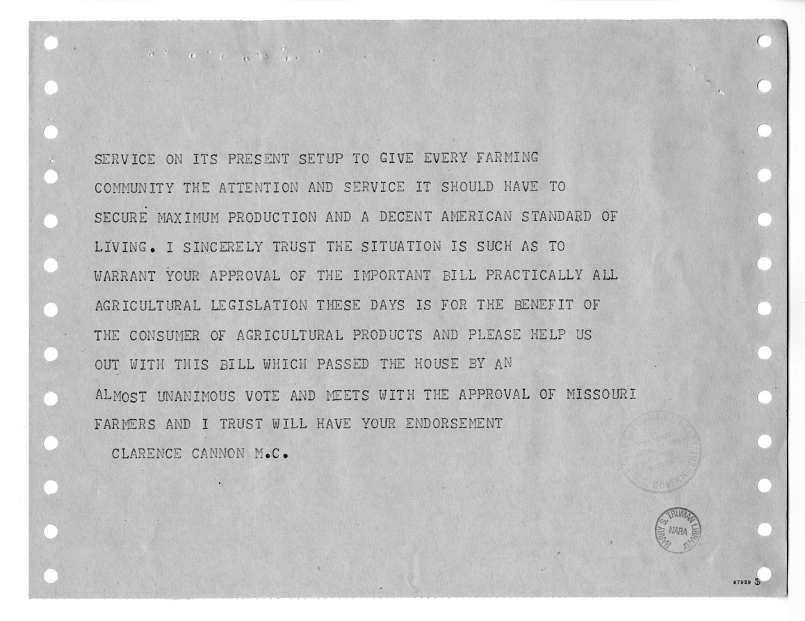 Memorandum from Harold D. Smith to M. C. Latta, S. 383, To Provide for the Further Development of Cooperative Agricultural Extension Work, with Attachments