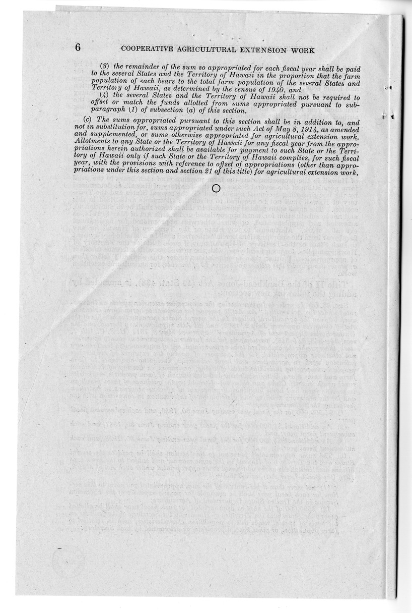 Memorandum from Harold D. Smith to M. C. Latta, S. 383, To Provide for the Further Development of Cooperative Agricultural Extension Work, with Attachments