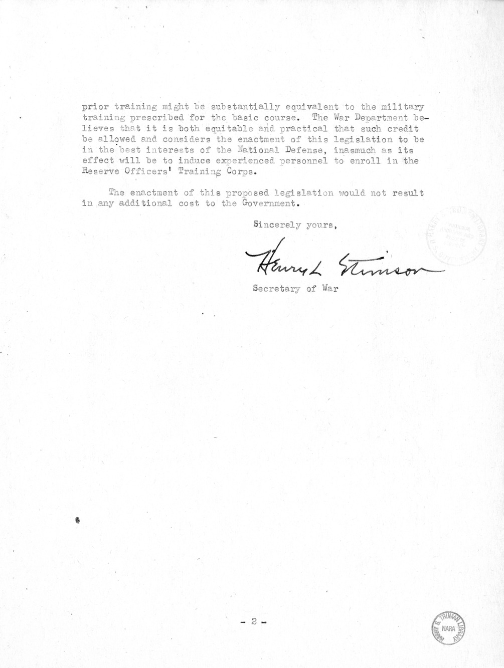 Memorandum from Harold D. Smith to M. C. Latta, S. 889, To Amend Section 47c of the National Defense Act of June 3, 1916, as Amended, with Attachments